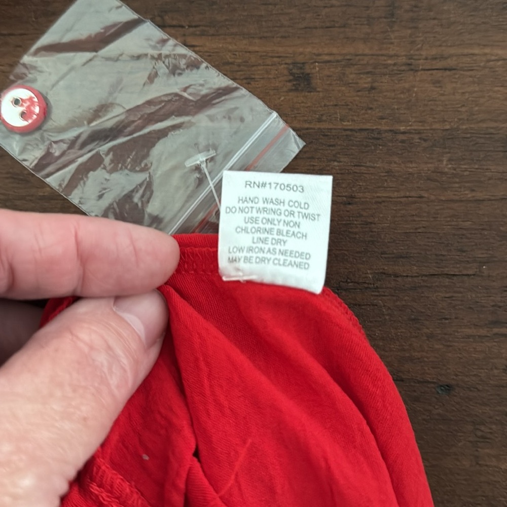 Jodifl Red Wide Leg Pants L NWT High Rise‎ Drawstring Pockets Comfy Chic - Picture 9 of 11
